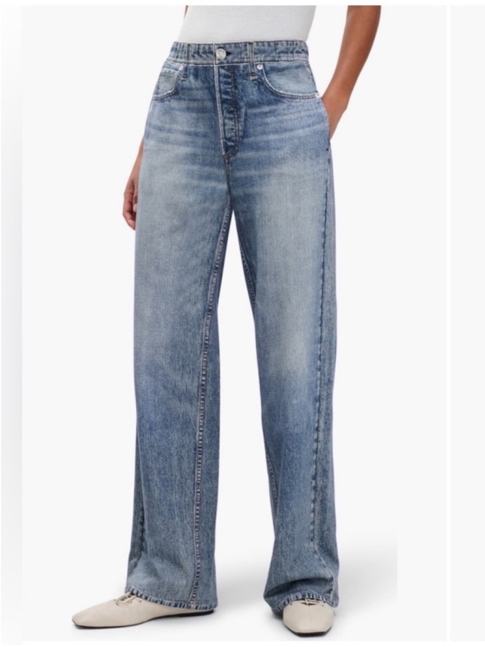 Rag & Bone Miramar Wide Leg Cotton Terry Sweatpant Jeans Scarlet rb